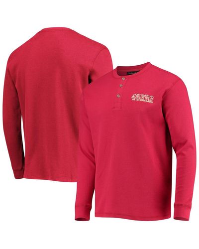 Dunbrooke San Francisco 49ers Logo Maverick Thermal Henley Long Sleeve T-shirt - Red