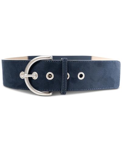 Style & Co. Faux-suede Stretch Belt - Blue