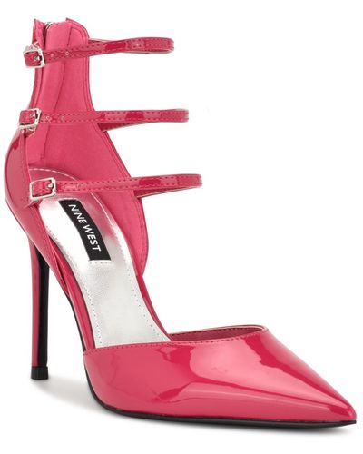Nine West Frann Pointy Toe D'orsay Strappy Pumps - Pink
