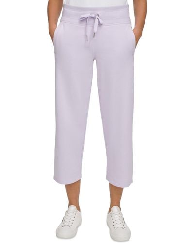 Calvin Klein Cropped Drawstring-waist Pants - Purple