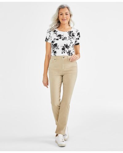 Style & Co. Straight-leg High Rise Jeans - Natural