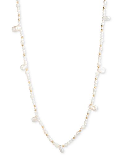 Lauren by Ralph Lauren Gold-tone Beaded Strand Necklace - White
