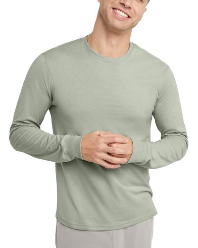 Hanes Originals Cotton Long Sleeve T-shirt - Gray