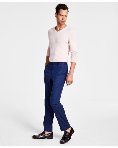 Calvin Klein Slim-fit Performance Dress Pants - Blue