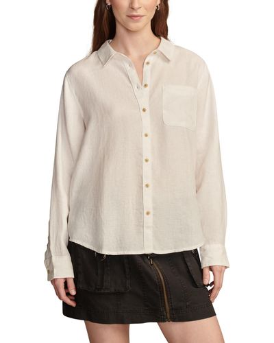 Lucky Brand Linen Prep Button-front Shirt - Natural