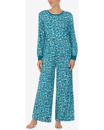 Ellen Tracy 2 Piece Long Sleeve Pajama Set - Blue
