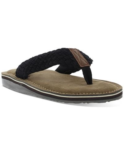 Khombu Braided Thong Flip-flop Sandal - Black
