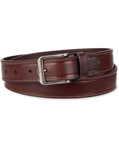 Tommy Bahama Casual Embossed Edge Leather Belt - Brown