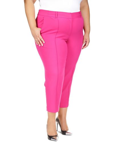 Michael Kors Michael Plus Size Slim Ankle Pants - Pink