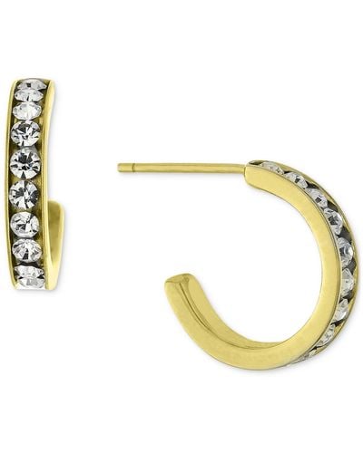 Giani Bernini Crystal Small Hoop Earrings - Metallic