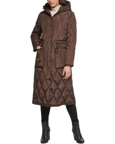 Kenneth Cole Hooded Anorak Coat - Brown