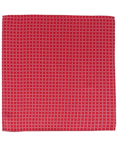 Trafalgar Rowan Geometric Pattern 12x12 Silk Pocket Square - Red