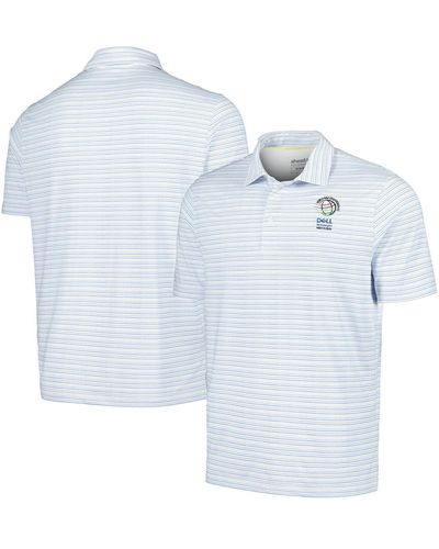 Ahead Wgc-dell Technologies Match Play Islander Feed Striped Polo Shirt - Blue