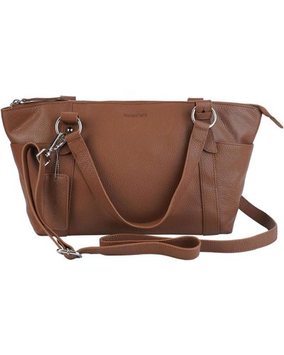 Mancini Pebble Amelia Leather Crossbody Handbag - Brown