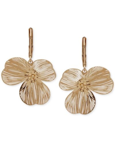 Lonna & Lilly Tone Open Flower Leverback Drop Earrings - Natural