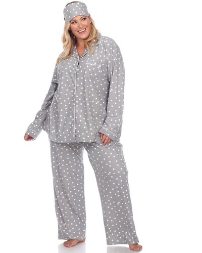 White Mark Plus Size Pajama Set - Gray