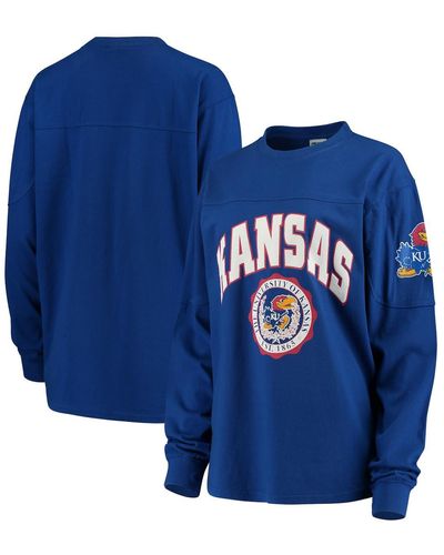 Pressbox Kansas Jayhawks Edith Long Sleeve T-shirt - Blue