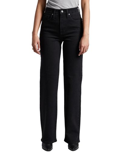Silver Jeans Co. Highly Desirable High Rise Trouser Leg Jeans - Black
