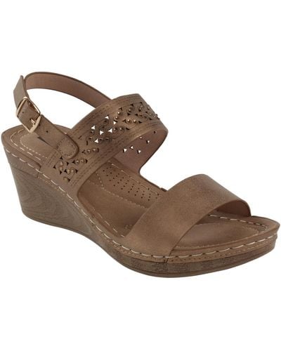 Gc Shoes Foley Comfort Wedge Sandals - Brown