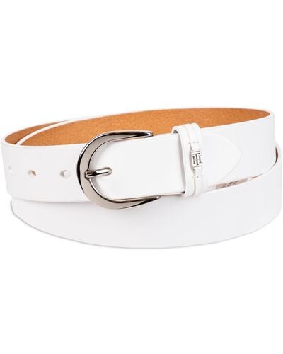 Tommy Hilfiger Signature Leather Jean Belt - White
