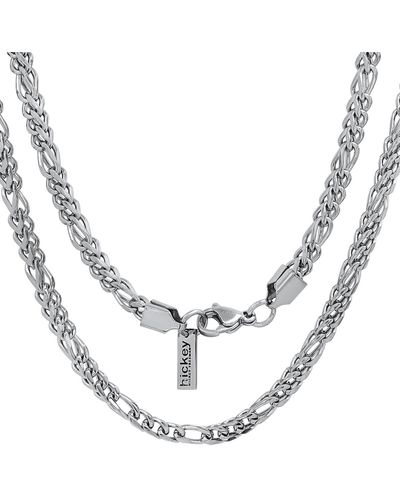 HMY Jewelry Figaro Link Single Strand Chain - Metallic