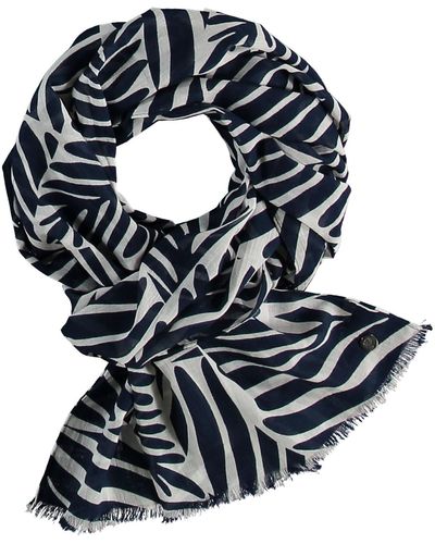 Fraas Palm Leaves Scarf - Blue