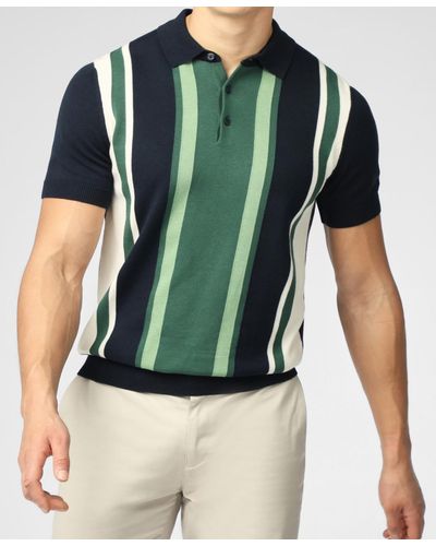 Ben Sherman Vertical Stripe Polo Shirt - Green