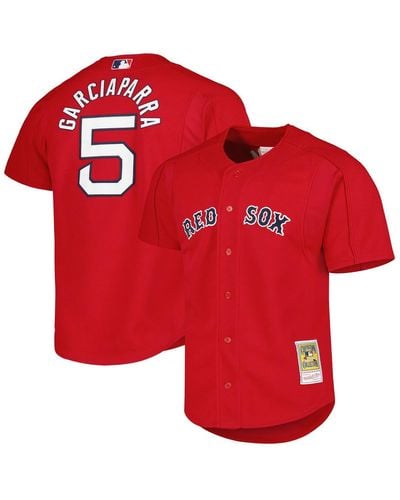 Mitchell & Ness Nomar Garciaparra Boston Sox Cooperstown Collection Mesh Batting Practice Button-up Jersey - Red