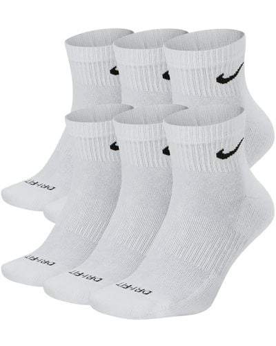 Nike 6 Pack Dri-fit Plus Quarter Socks - White
