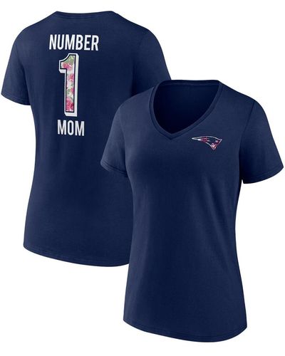 Fanatics New England Patriots Plus Size Mother's Day #1 Mom V-neck T-shirt - Blue