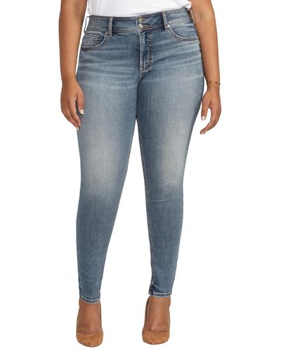 Silver Jeans Co. Women's Suki Mid Rise Curvy Fit Skinny Jeans-Legacy, Light  Wash ECF179, 24W x 29L at  Women's Jeans store