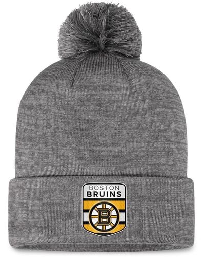 Fanatics Boston Bruins Authentic Pro Home Ice Cuffed Knit Hat - Gray