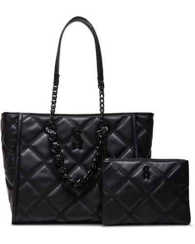 Steve Madden Katt Faux Leather Quilted Tote - Black