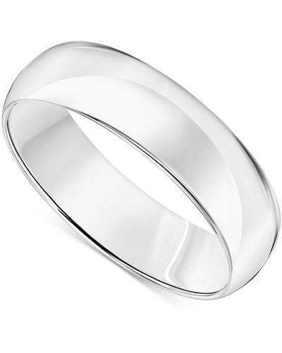 Macy's Polished Comfort Fit Wedding Band - White
