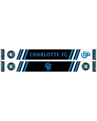 Ruffneck Scarves And Charlotte Fc Secondary Striped Knit Scarf - Blue