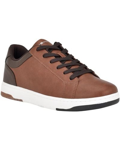 Tommy Hilfiger Trapeze Lace Up Low Top Sneakers - Brown