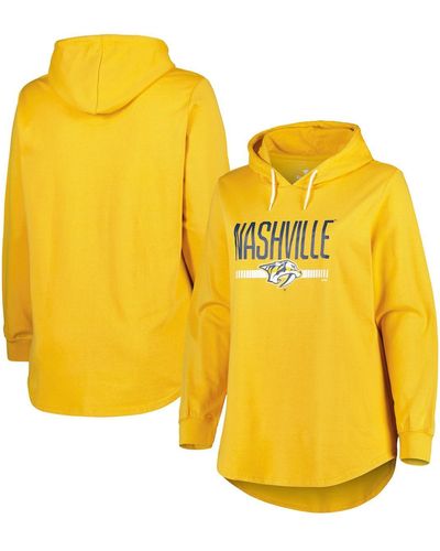 Profile Nashville Predators Plus Size Fleece Pullover Hoodie - Yellow