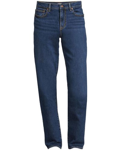 Lands' End Recover 5 Pocket Traditional Fit Denim Jeans - Blue