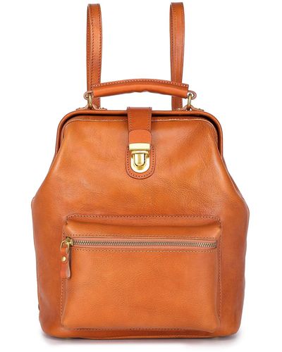 Old Trend Genuine Leather Doctor Backpack - Orange