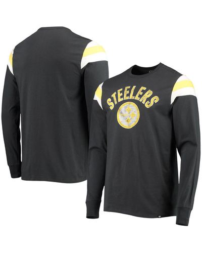 '47 Pittsburgh Steelers Franklin Rooted Long Sleeve T-shirt - Black