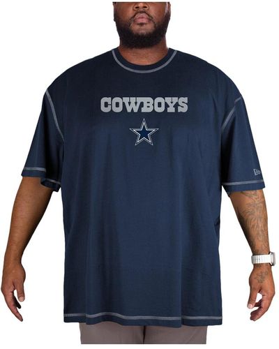 KTZ Dallas Cowboys Third Down Big And Tall Puff Print T-shirt - Blue