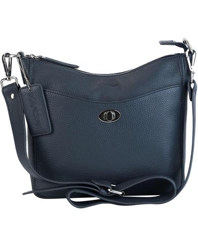 Mancini Pebble Elizabeth Leather Crossbody Handbag - Blue
