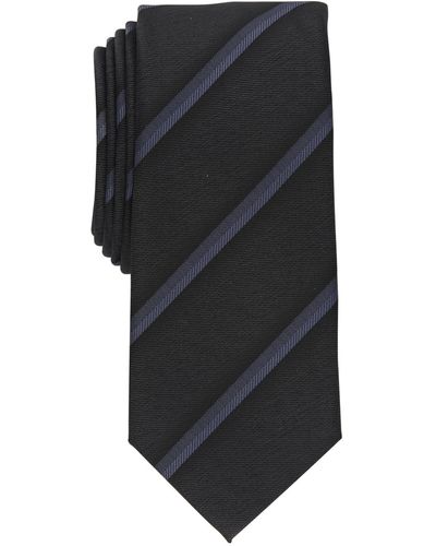 Alfani Desmet Striped Slim Tie - Black