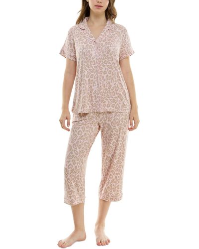 Roudelain 2-pc. Printed Capri Pajamas Set - Natural