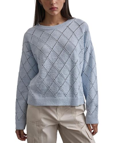 DKNY Diamond-shaped Pointelle Sweater - Natural
