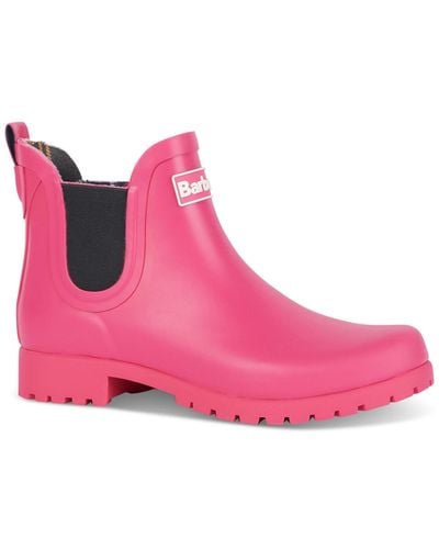 Barbour Wilton Wellington Ankle Rain Boots - Pink