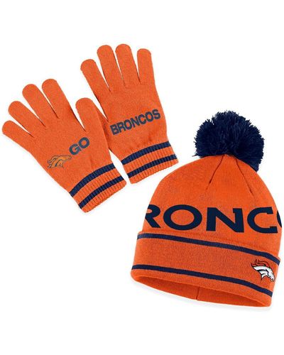 WEAR by Erin Andrews Denver Broncos Double Jacquard Cuffed Knit Hat - Orange