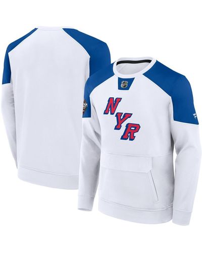Fanatics New York Rangers 2024 Nhl Stadium Series Authentic Pro Fleece Logo Pullover Sweatshirt - Blue
