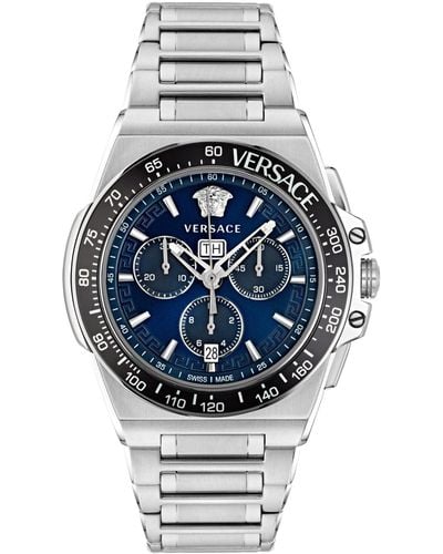 Versace Swiss Chronograph Greca Extreme Bracelet Watch 45mm - Gray