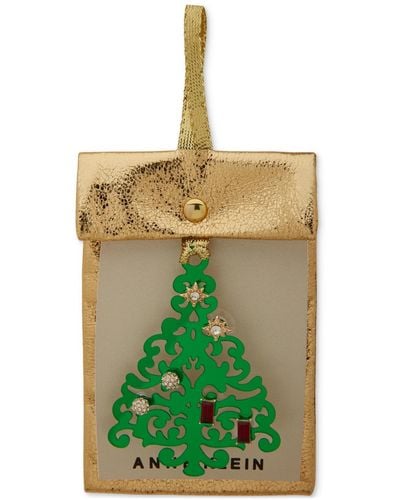 Anne Klein Tree Ornament & Gold-tone 3-pc. Earrings Set - Green